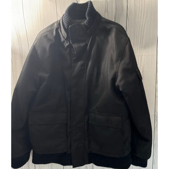 Old Navy Vintage Y2K Utility Jacket Thick Mens Large Full Zip Work Black - Picture 1 of 10